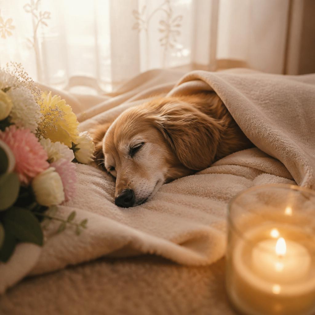 大切な愛犬との最後の時を共に。