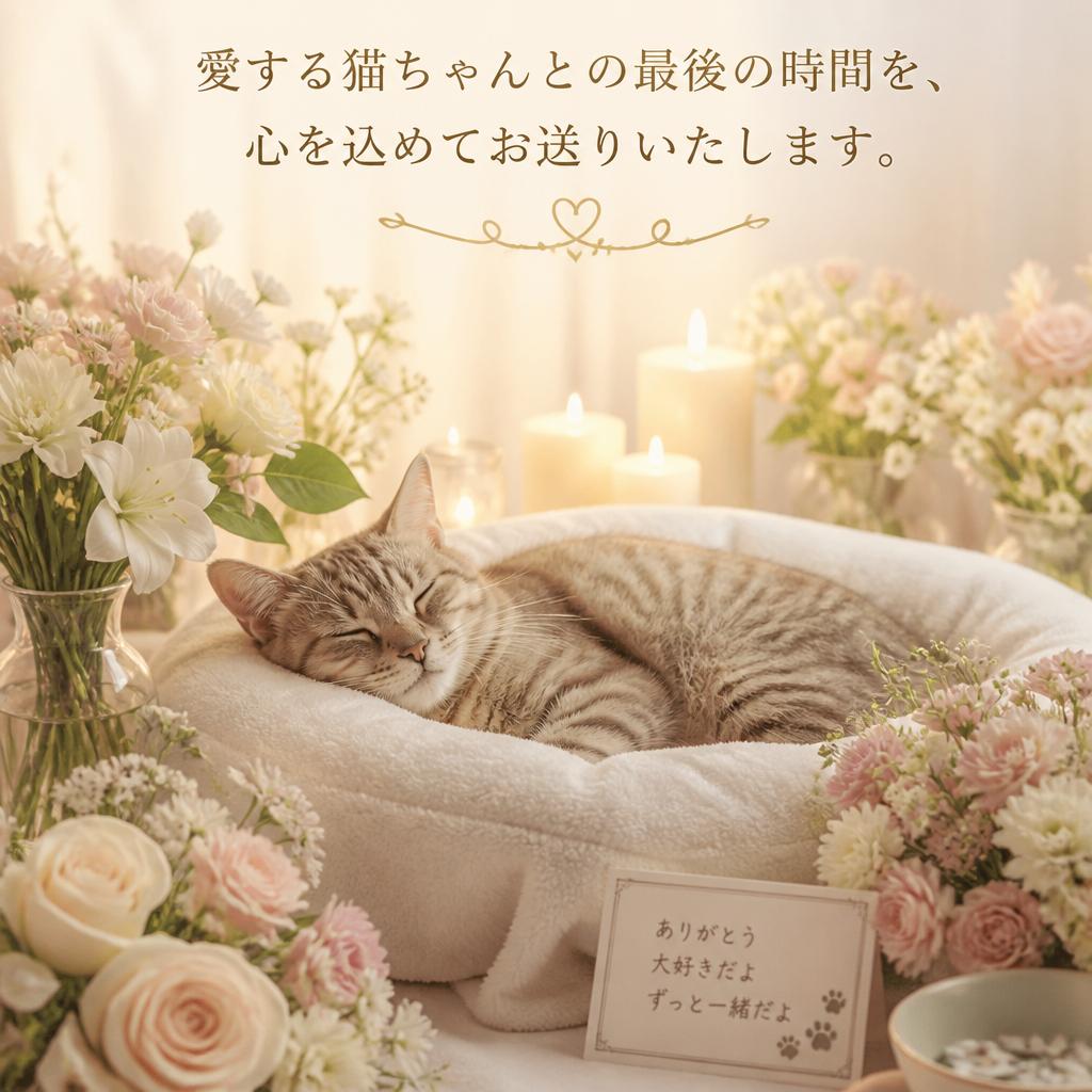 愛する猫ちゃんとの最後の時間を、心を込めてお送りいたします。