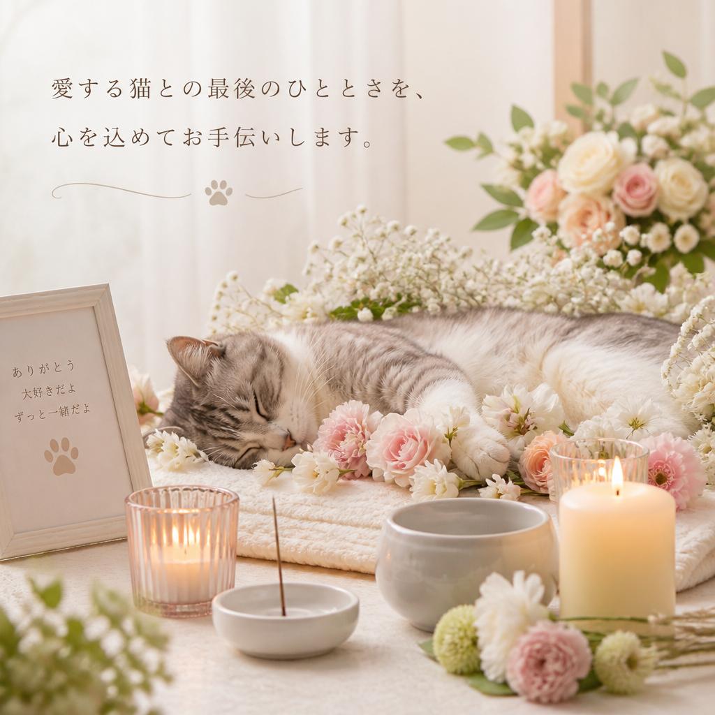 愛猫との最後のひとときを、心を込めてお手伝いします。